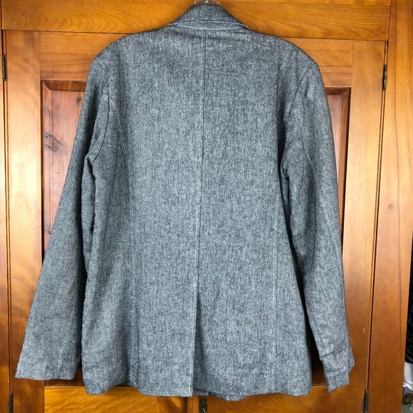 Dialogue Herringbone Linen Blend Oversized Jacket/Shacket Career Office Classic - Picture 3 of 11